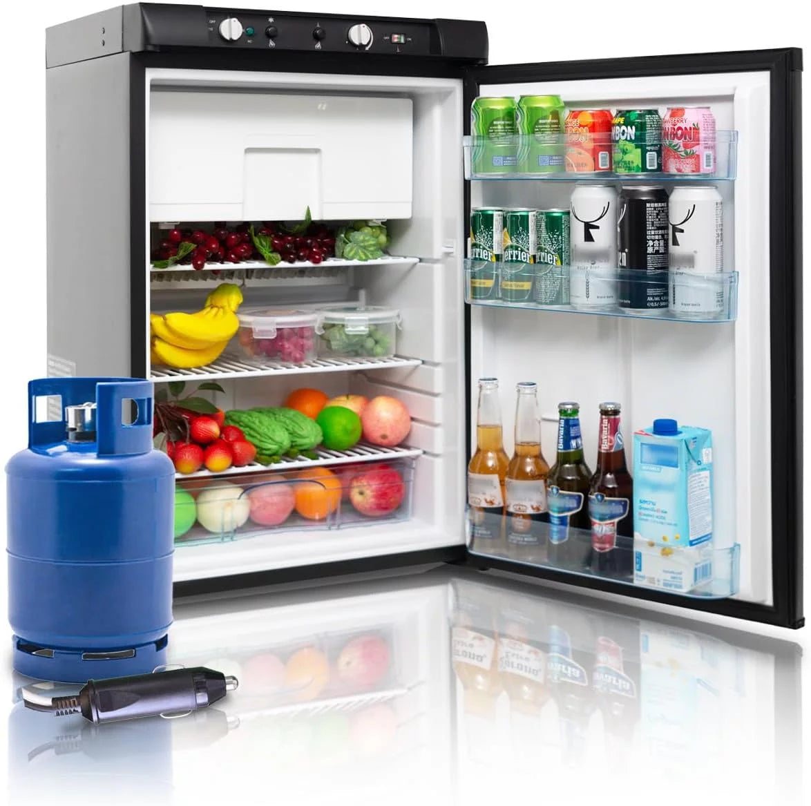 Smad Propane Refrigerator 3 Way Fridge Gas/12V/110V 3.5 Cu.ft Camping fridge