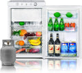 Smad 3.5 Cu ft Propane Refrigerator 3 Way Gas/110V/12V Refrigerator with Freezer for RV Camper Thermostat and Flame Indicator