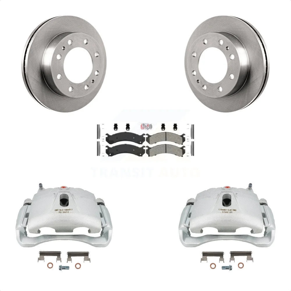 Transit Auto Front Disc Brake Caliper Rotors And Semi-Metallic Pads Kit For Chevrolet Express 3500 GMC Silverado Savana Sierra Classic 4500 KC8-100527N