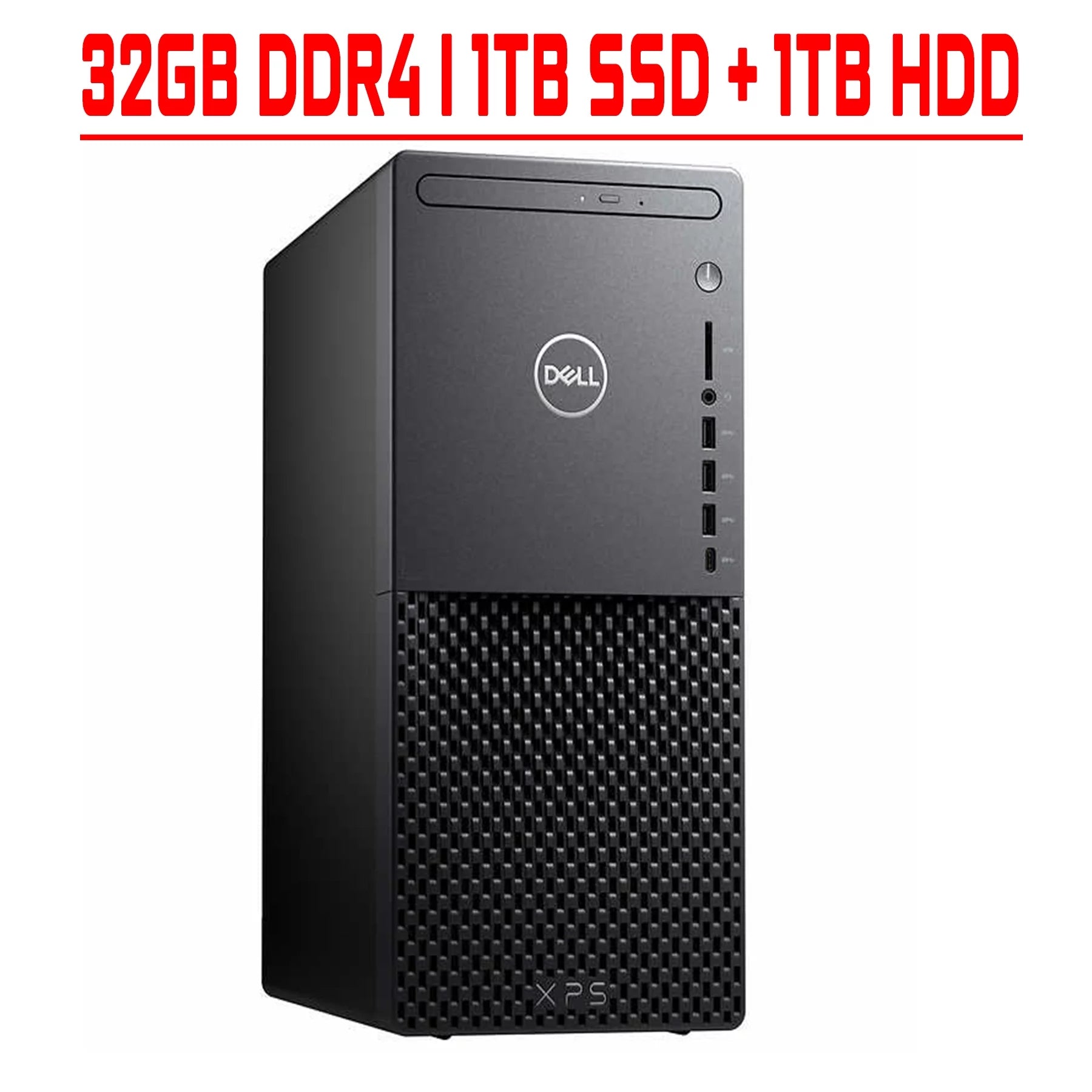 Dell XPS 8940 Gaming Tower Desktop Computer 10th Gen Intel Octa-Core i7-10700 32GB DDR4 1TB SSD + 1TB HDD Geforce GTX 1660Ti DisplayPort Wifi6 Bluetooth DVD-RW Win10