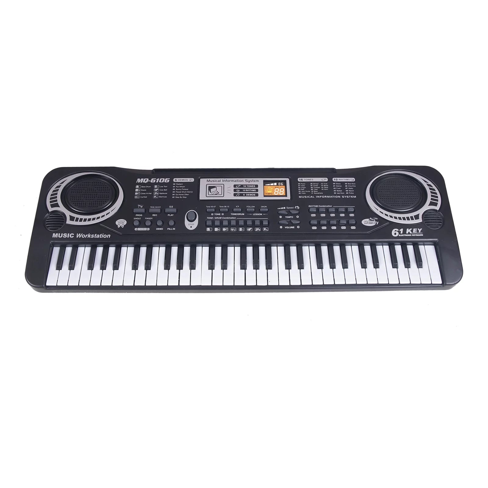 Walmeck 61 Keys Black Digital Music Electronic Keyboard KeyBoard Electric Piano  Gift Musical Instrument