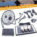 MIDUO 8 Inch Solar Powered Fan Portable Solar Panels System With Lighting Bulb