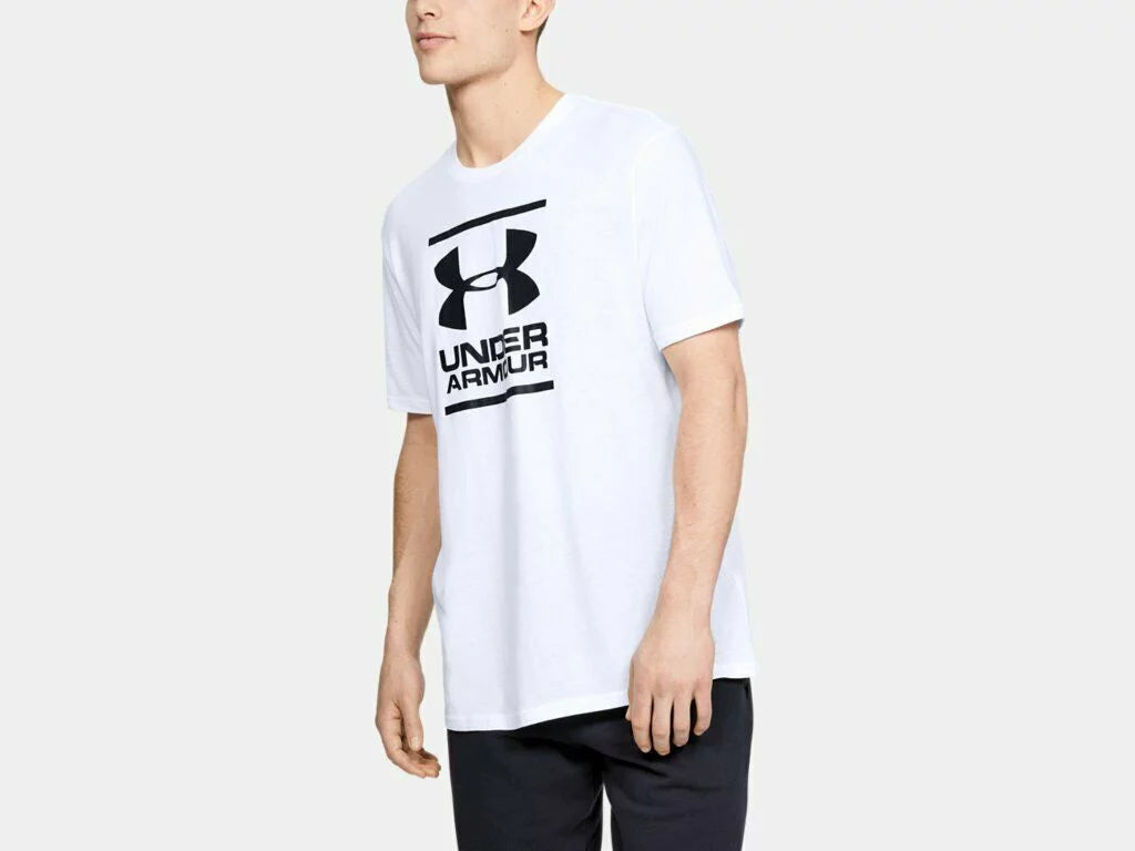 Under Armour Men's T-Shirt GL Foundation Boxed Athletic Crew Neck Tee 1326849, White / Black, XL