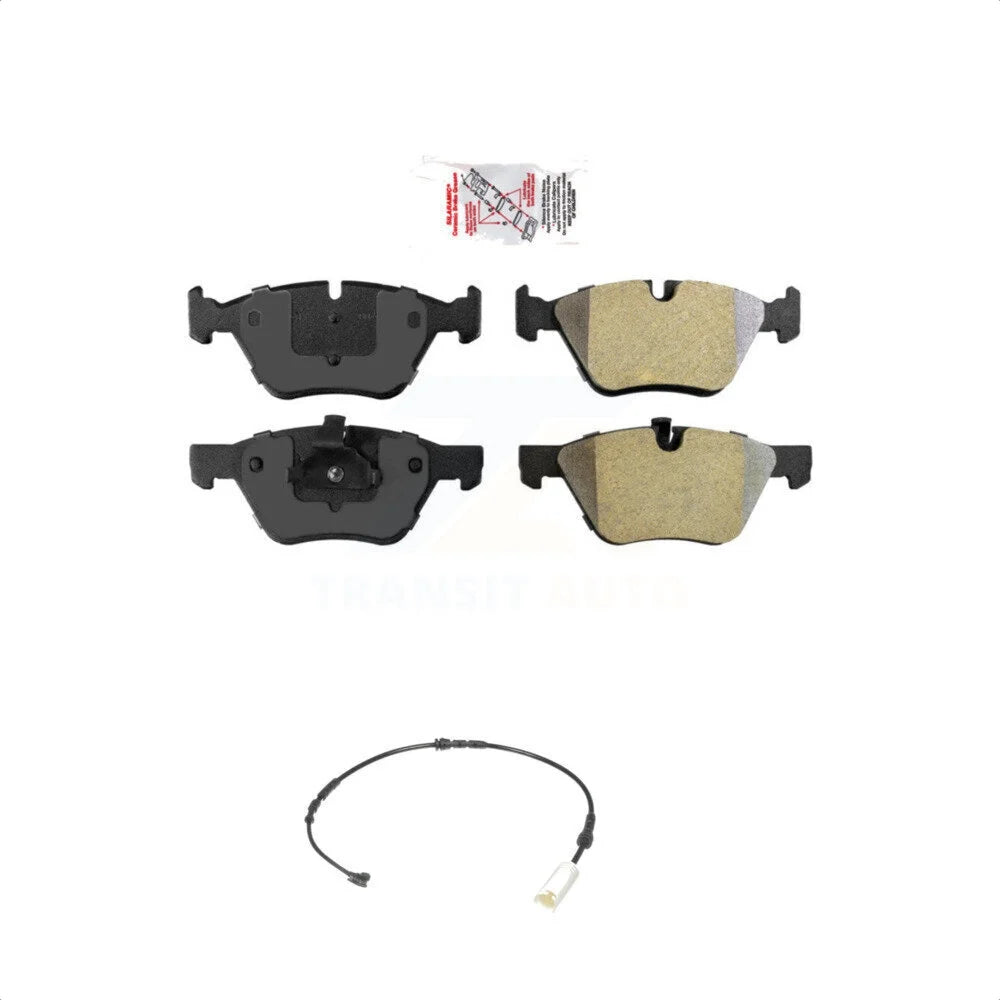 Transit Auto - Front Ceramiced Disc Brake Pads And Wear Sensors Kit For BMW 128i 3.0L KNW-100672