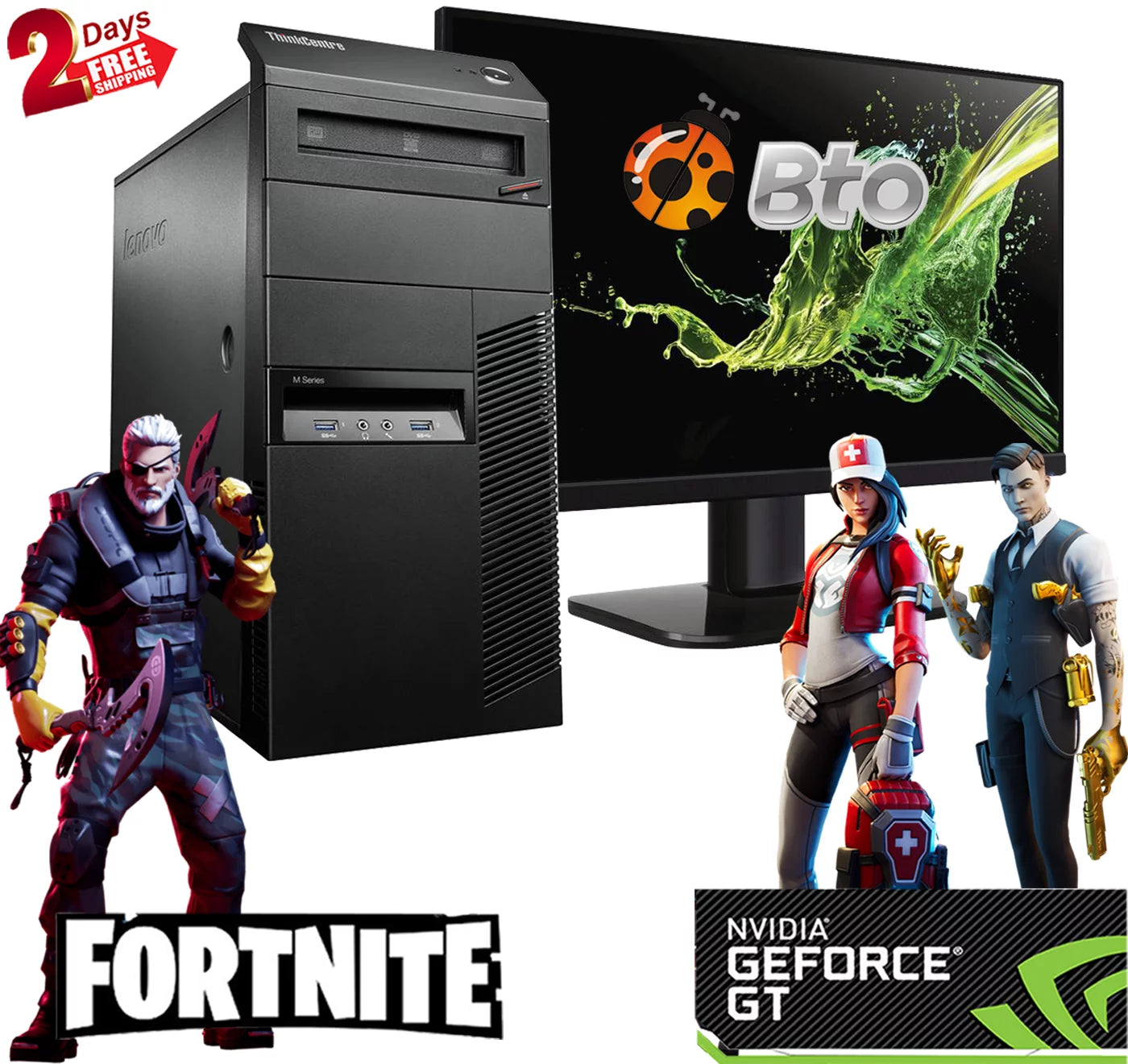 Pre-Owned Gaming Lenovo Desktop Computer MT Core i5 CPU 16GB Ram, 1TB HDD, New 22 LCD, NVIDIA GT 730, Keyboard & Mouse, WiFi, Bluetooth, DVD, Win10 Home PC (Refurbished)