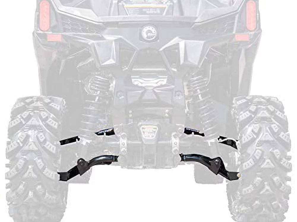 SuperATV Heavy Duty High Clearance 1.5 Rear Offset A Arms for Can|Am Maverick Trail (2018+) | Black | Fits Up To A 30 Tire|AA-CA-T-1.5-R-HC-02