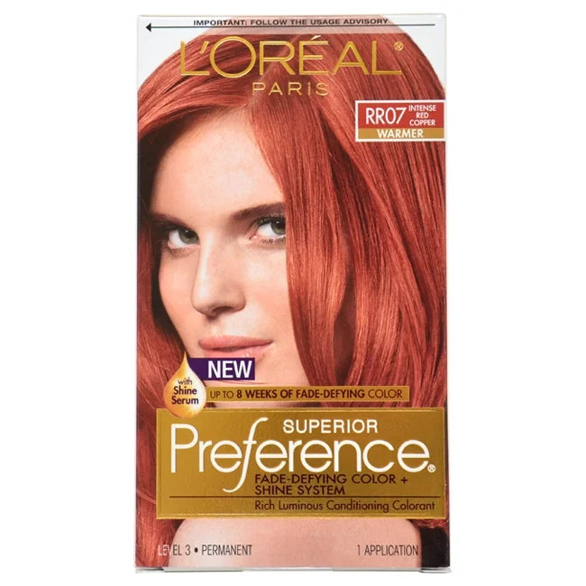 L'Oreal Paris Superior Preference Permanent Hair Color, RR07 Intense Red Copper