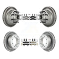 Transit Auto - Front Rear Semi-Metallic Pads And Coated Disc Brake Rotors Hub Assembly Kit For Ford E-350 Super Duty E-250 Econoline Club Wagon KGA-104422