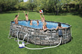 Coleman 20' Power Steel Comfort Jet Oval 48 Deep Metal Frame Above Ground Pool