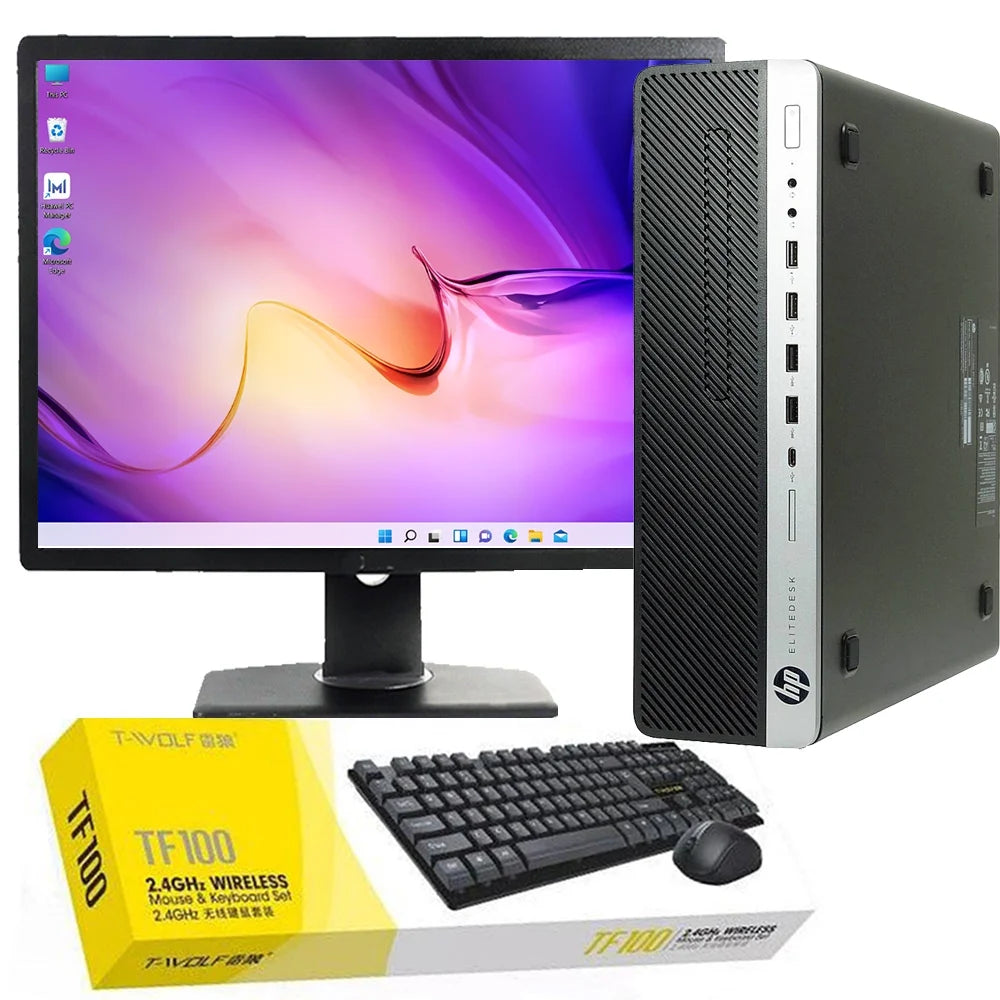 Restored HP G3 Desktop Computer Core i5 Processor 3.1GHz 8GB RAM 128GB SSD with 19 LCD and Wireless Keyboard and Mouse  (Refurbished)