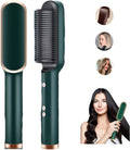 Qiuesikl 2023 New Negative Ion Hair Straightener Styling Comb with 5 Temp,  34W 10s Fast Heating  2 in 1 Hair Straightener Brush and Curler (Green)