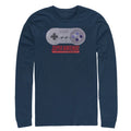 Men's Nintendo SNES Controller  Long Sleeve Shirt Navy Blue 2X Large