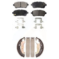 Transit Auto - Front Rear Semi-Metallic Brake Pads And Drum Shoes Kit For Ford Fiesta KFN-100033