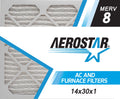 Aerostar 14x30x1 MERV  8, Pleated Air Filter, 14x30x1, Box of 6, Made in the USA