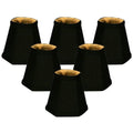 Royal Designs, Inc. Hexagon Bell Clip on Chandelier Shade CS-715BLK/GL-6, Black with Gold, 3 x 5 x 4.5, Pack of 6