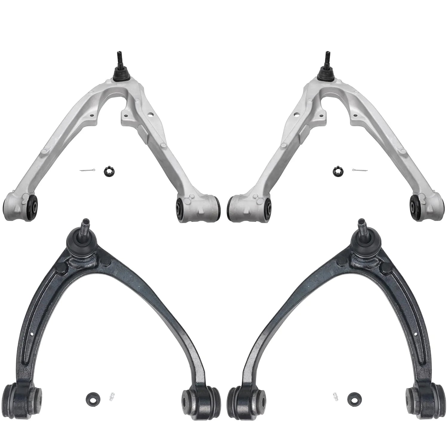 Detroit Axle - 4pc Front Lower & Upper Control Arms Replacement for Chevy Tahoe GMC Yukon Fits select: 2011 ,2013 CHEVROLET SILVERADO K1500 LT