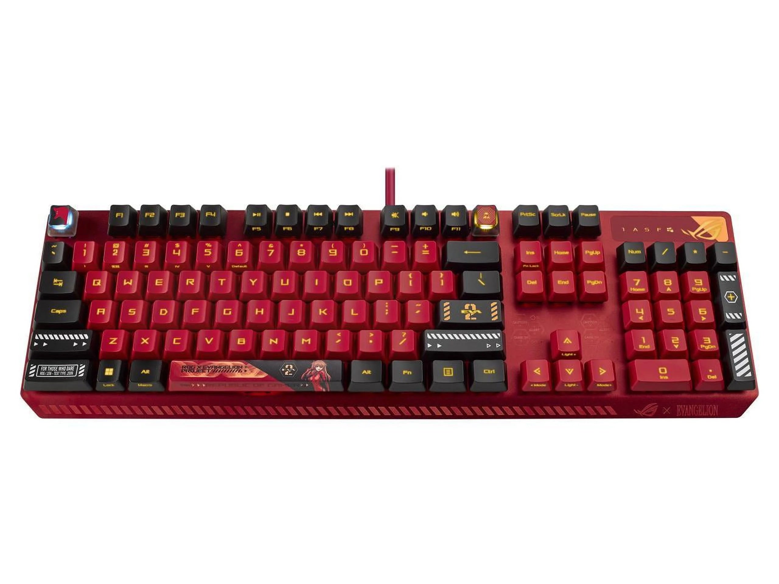 ASUS ROG Strix Scope RX EVA-02 Edition, 100% RGB Gaming Keyboard, ROG RX Red Optical Mechanical Switches, IP57 Water Resistance, USB Passthrough, Wider Ctrl Key, Stealth Key, Macro Support, EVA-themed