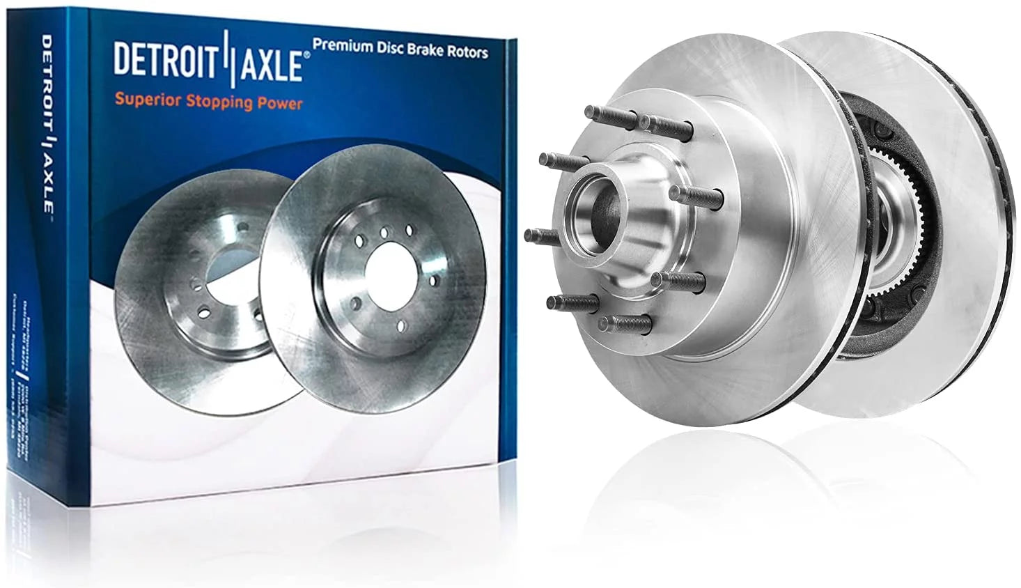 Detroit Axle - Front Brake Rotors for Ford E-150 E-250 E-350 E-450 Club Wagon Econoline Super Duty 2 Disc Brake Rotors Replacement Brakes