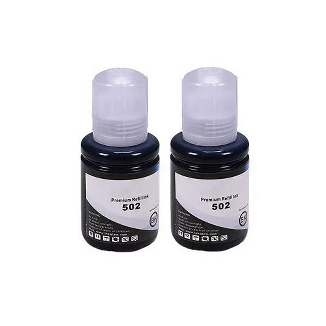 PrinterDash Compatible Replacement for EcoTank ET-2700/2750/3700/3750/4750/15000/ST-2000/3000/4000 Black Refill Ink Bottle (2/PK-7500 Page Yield) (NO. 502) (C13T03R140-D1)