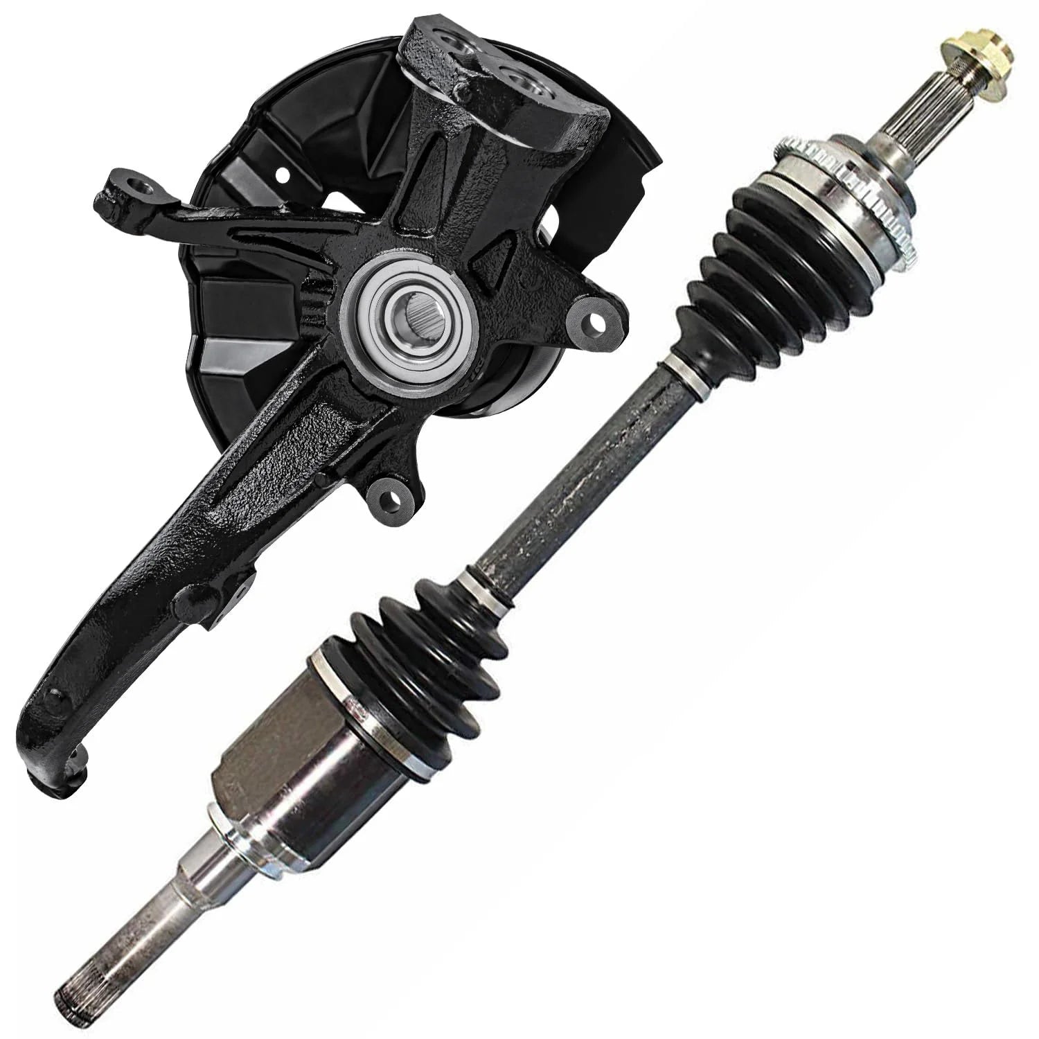 Detroit Axle - Front Right Steering Knuckle Wheel Hub Bearing CV Axle Shaft Replacement for Ford Fusion Mercury Milan Lincoln MKZ - 2pc Set
