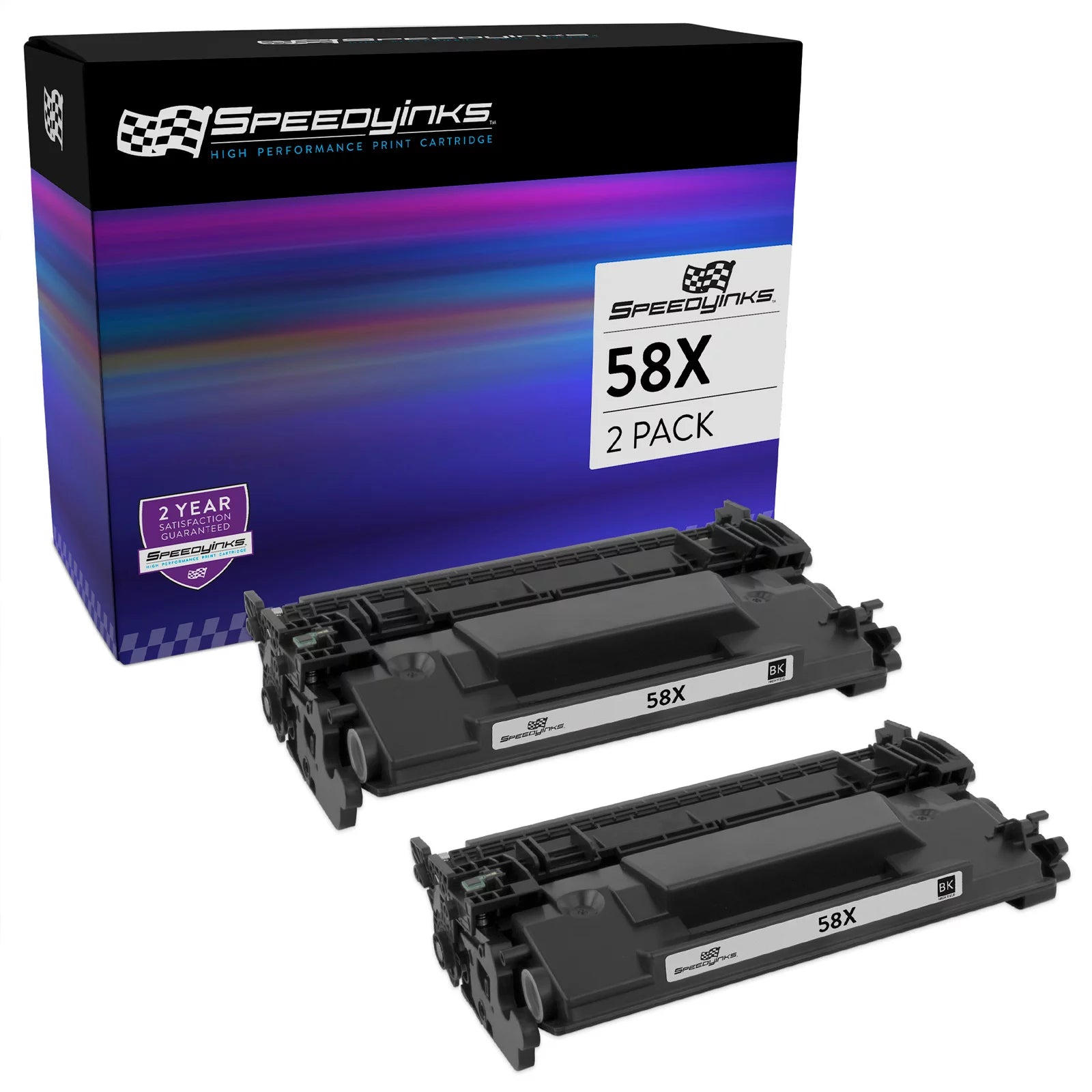 Speedy Inks Compatible Toner Cartridge Replacement for HP 58X CF258X High Yield (Black, 2-Pack) for LaserJet Pro M404dn, M404dw, M404n, MFP M428fdn, MFP M428fdw | Working CHIP Installed