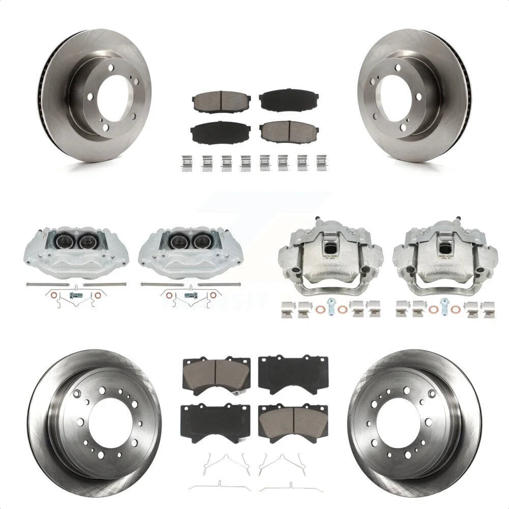 Transit Auto Front Rear Disc Brake Caliper Rotors And Ceramic Pads Kit (10Pc) For Lexus LX570 Toyota Land Cruiser KC8-101184C