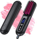 ATUPEN Cordless Hair Straightener Brush, Portable Negative Ion Hot Comb 45Mins Long Battery Life with USB Rechargeable Feature Fast Heating 9 Temp Settings Anti-Scald, 30Mins Auto-Off, for Travel