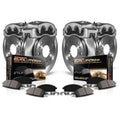Power Stop Front and Rear Stock Replacement Brake Pad and Rotor Kit with Calipers KCOE873 Fits 2003 BMW Z4