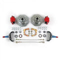 Helix Suspension Brakes & Steering  11 in. HP Big Brake Kit with 2 in. Drop Spindles - 5 x 4.5 in. Red Calipers for Mustang II