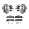 Transit Auto - Front Coated Disc Brake Rotors Hub Assembly And Ceramic Pads Kit For Ford E-350 Super Duty E-450 Econoline KGT-102374