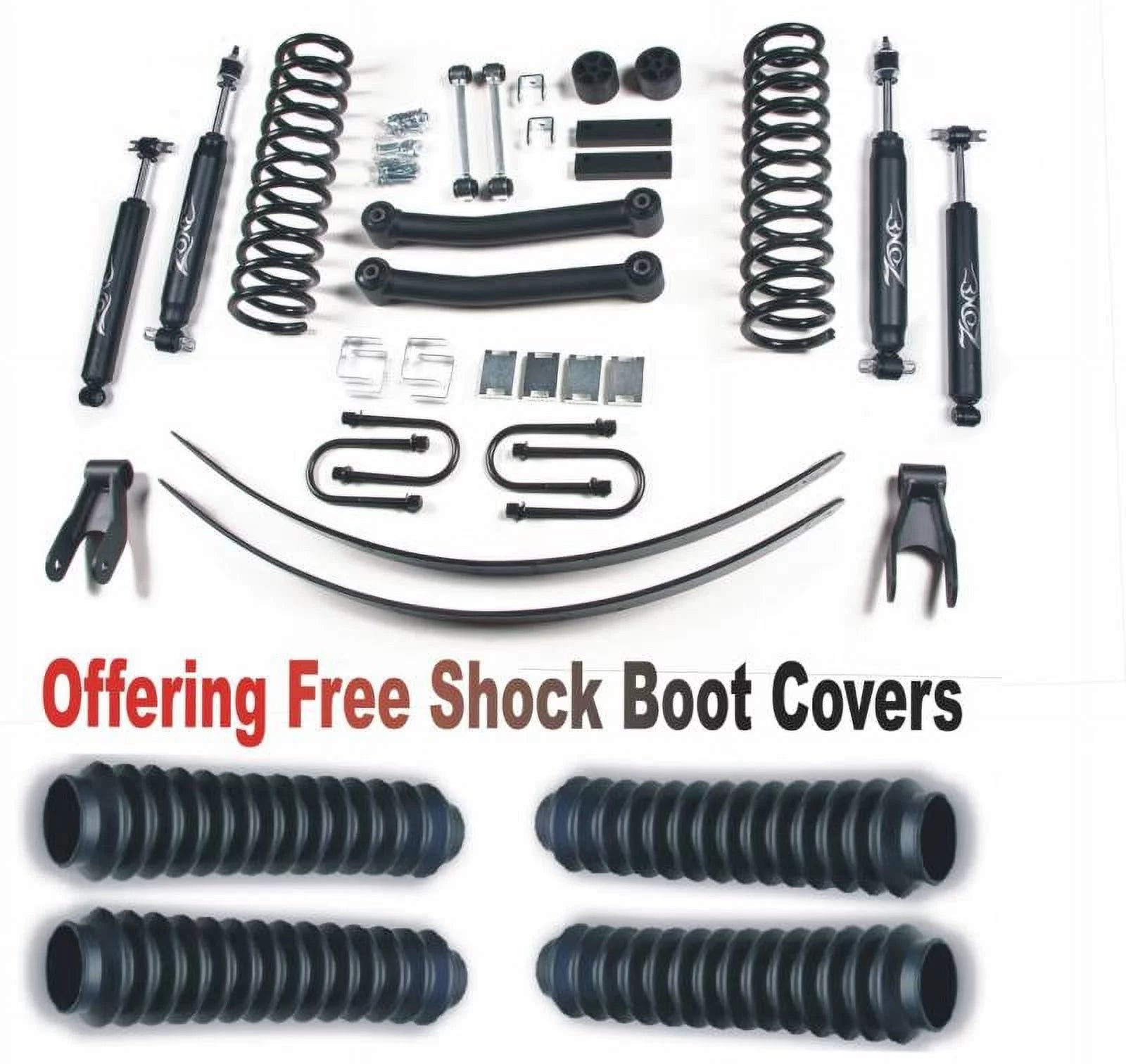 ZoneOffRoad 1984-2001 Fits Jeep Cherokee XJ 4.5 Suspension System With Free Boot Protectors J8N/ZONU3100X4