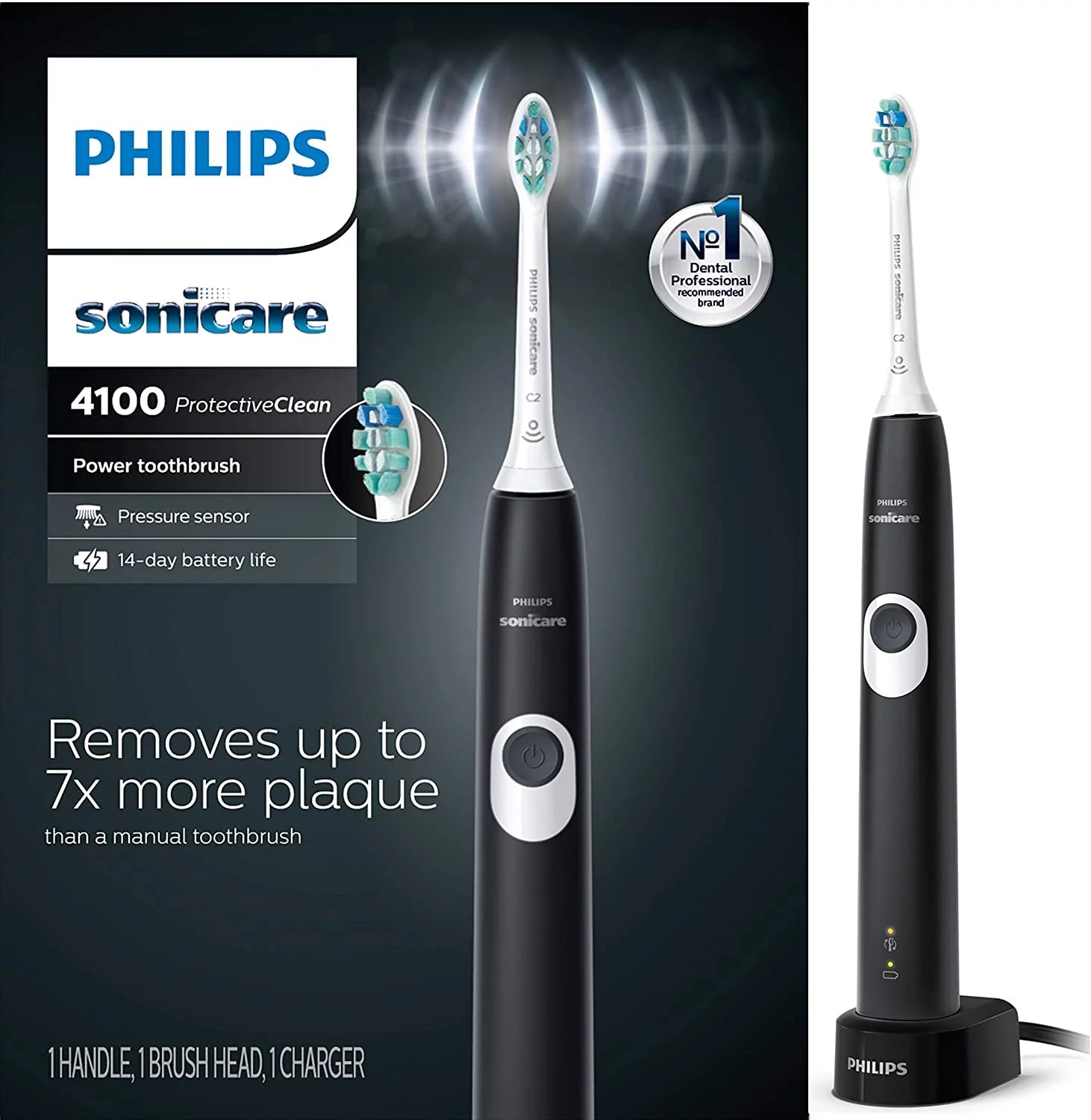 Philips Sonicare HX6810/50 ProtectiveClean Rechargeable Electric Toothbrush, Black