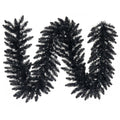 Perfect Holiday GL-98BK 9 ft Length PVC Black Garland with metal Hook for Christmas, Party, Holloween