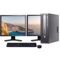 Restored HP Desktop Computer ProDesk G2 SFF Intel Core i5 6th Gen Processor 8GB RAM 250GB HD Keyboard and Mouse with Dual 19 LCD Monitors - Windows 10 PC (Refurbished)