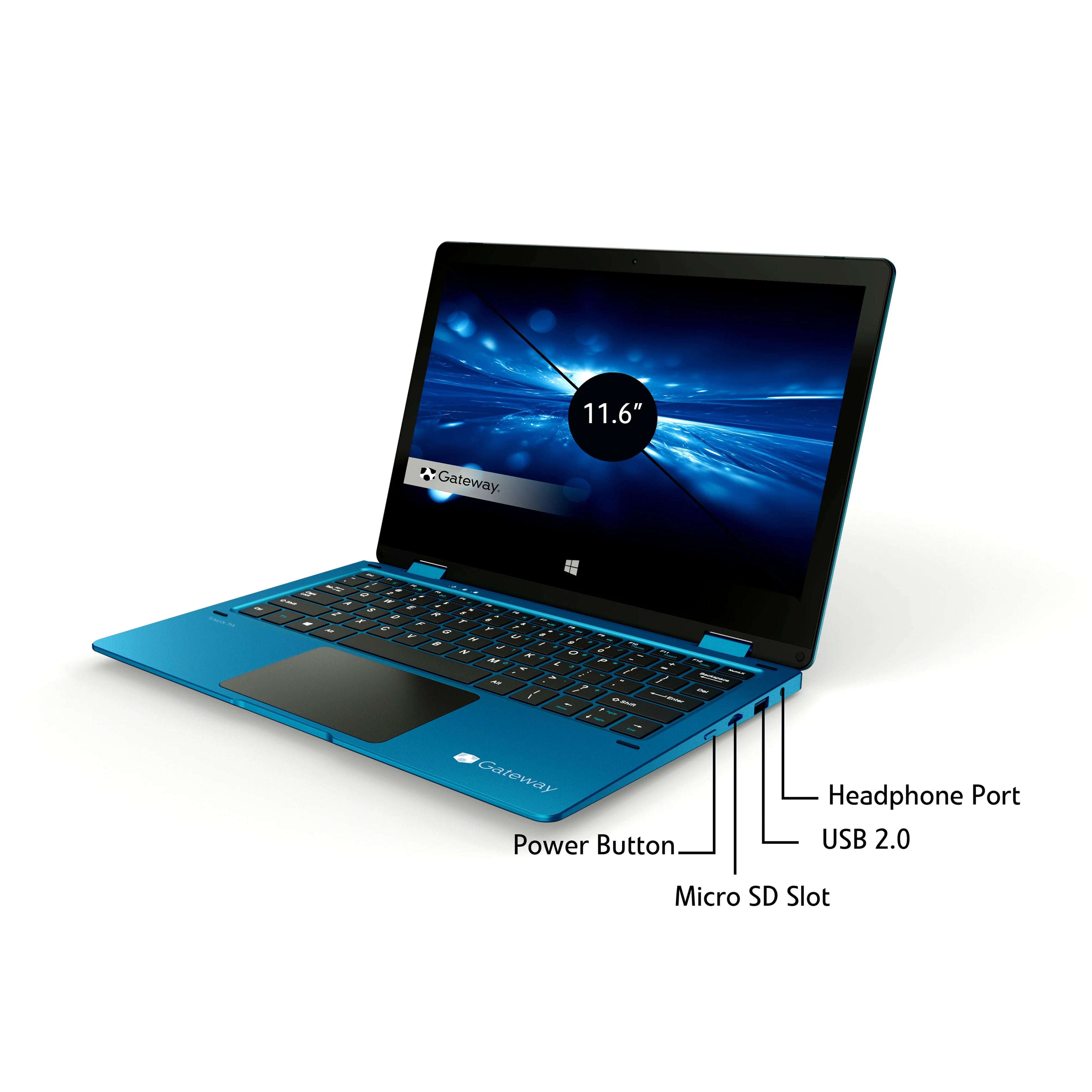 Restored Gateway Notebook 11.6 Touchscreen 2-in-1s Laptop, Intel Celeron N4020, 4GB RAM, 64GB HD, Windows 10 Home, Blue, GWTC116-2BL [Refurbished]