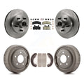 Transit Auto - Front Rear Disc Brake Rotors Hub Assembly Semi-Metallic Pads And Drum Kit For GMC Yukon With 10 Diameter K8A-105370