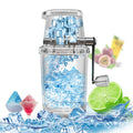 Portable Transparent Manual Hand Crank Operated Stainless Steel Shaved Ice Machine Mini Household Tabletop Small Ice Crusher 9.41 x 6.30 x 4.72inches