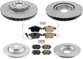 Front and Rear Coated Disc Brake Rotors Brake Pads for Audi Q3 2017-2018