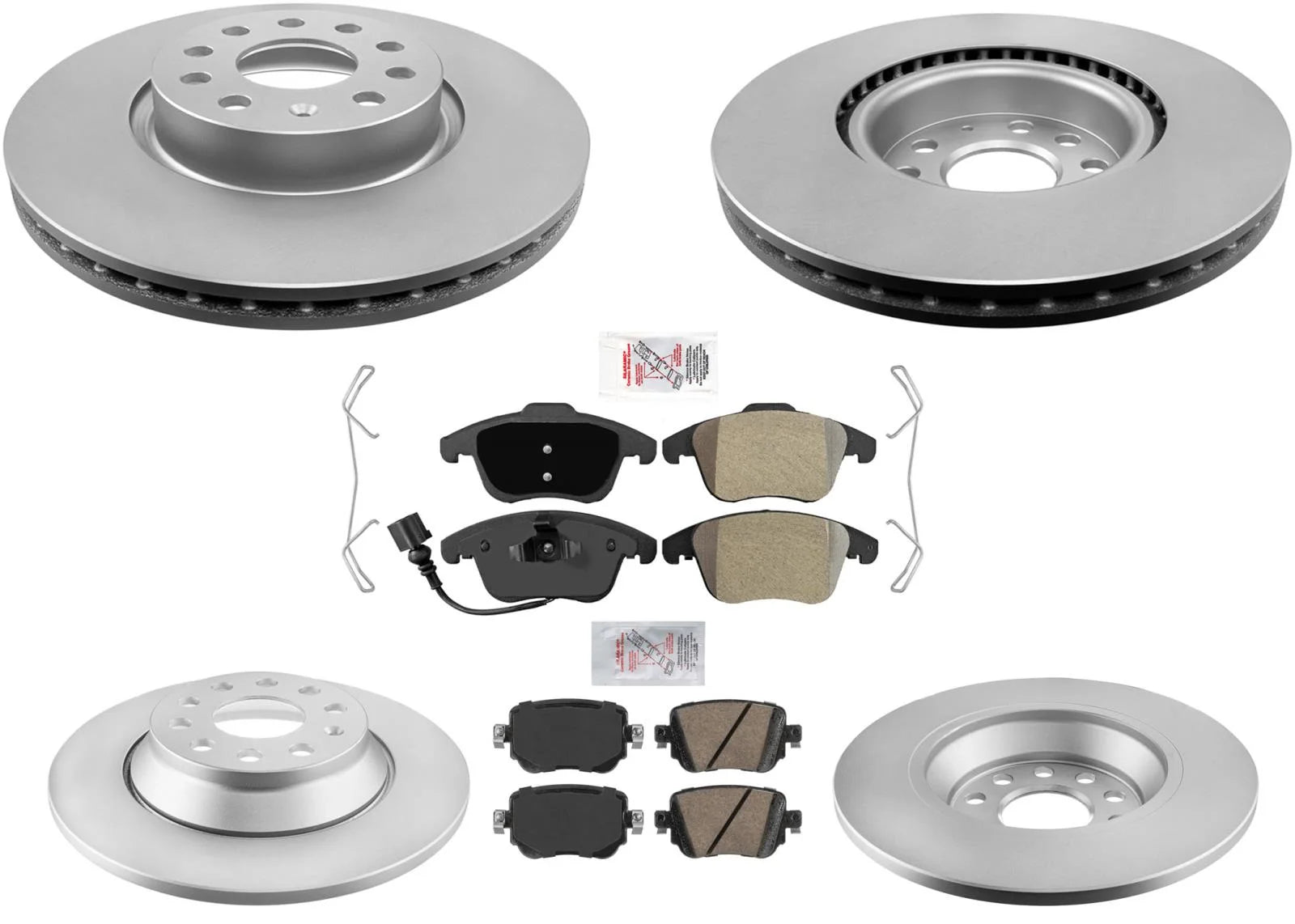 Front and Rear Coated Disc Brake Rotors Brake Pads for Audi Q3 2017-2018
