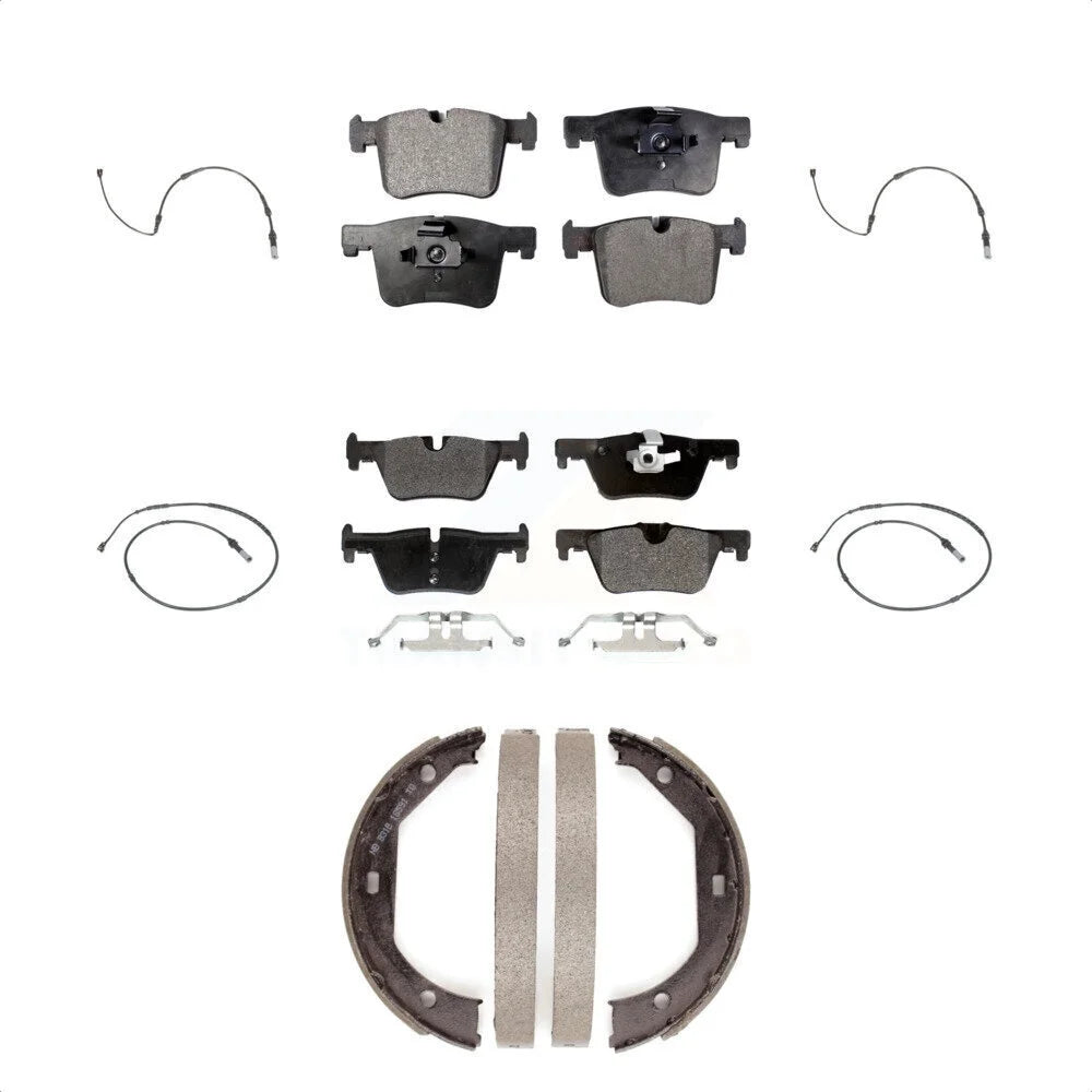 Transit Auto - Front Rear Semi-Metallic Disc Brake Pads And Wear Sensors Kit (7Pc) For BMW 328i xDrive 330i 428i 430i Gran Coupe 320i GT 328d KPW-100514