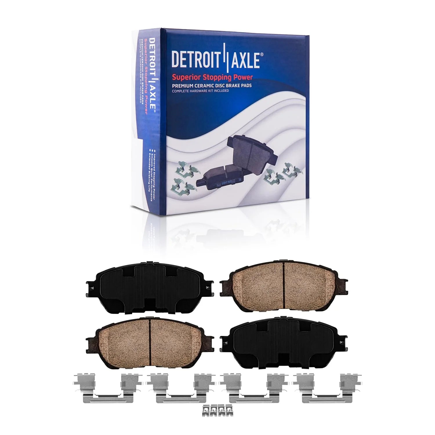 Detroit Axle - Front Brake Pads for Lexus ES300 ES330 Toyota Avalon Camry Sienna Solara Tacoma, Ceramic Brake Pads Replacement
