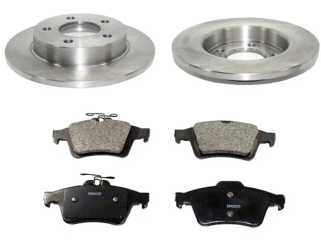Rear Brake Pad and Rotor Kit - Compatible with 2006 - 2013 Mazda 3 2.0L 4-Cylinder 2007 2008 2009 2010 2011 2012