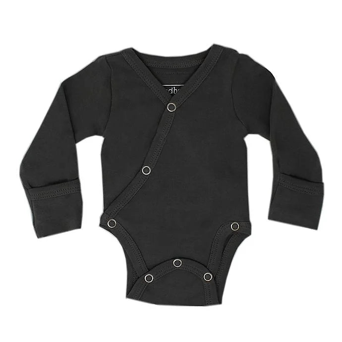 Organic Kimono Bodysuit in Gray