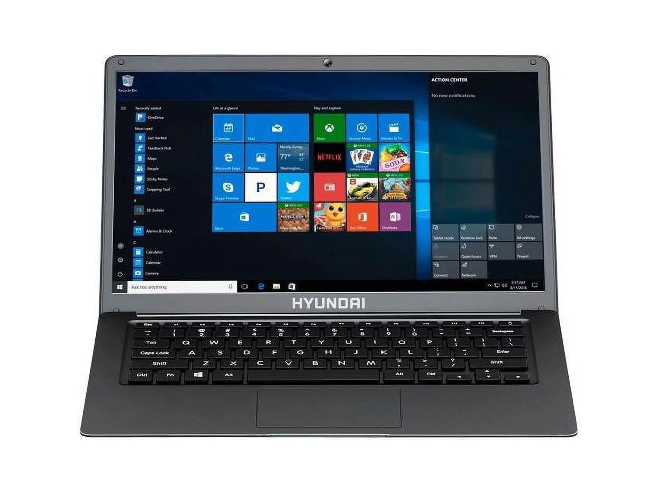 HYUNDAI 14 Inch Hybook 4GB RAM, 128GB Storage, Windows 10 Home Laptop, Intel Celeron N4020, Expandable Storage, microSD Slot (Up to 256GB), 14.1 Inch IPS Display, WiFi & Bluetooth, 5000mAh Battery.