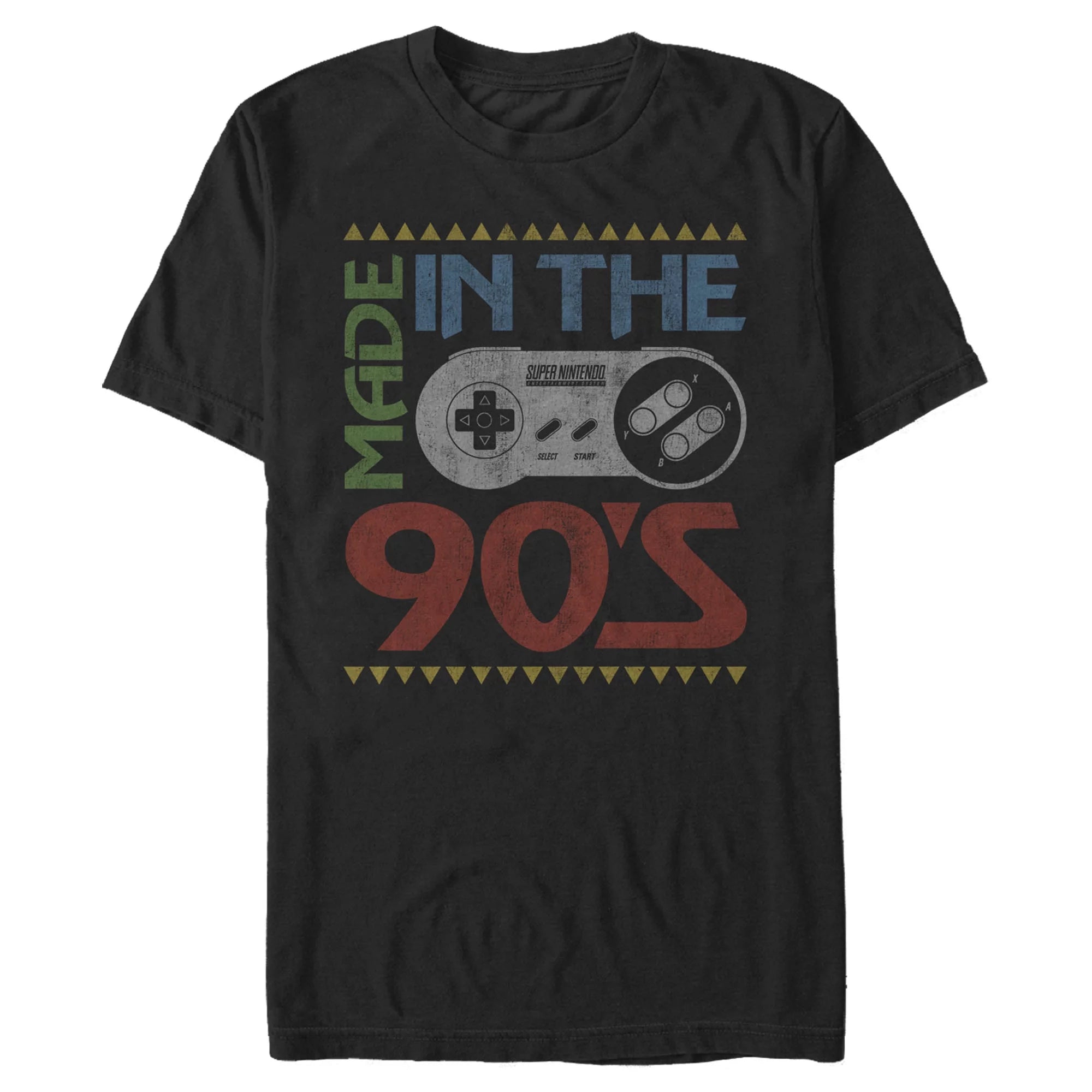 Men's Nintendo SNES Controller Made in the 90's  Graphic Tee Black Small