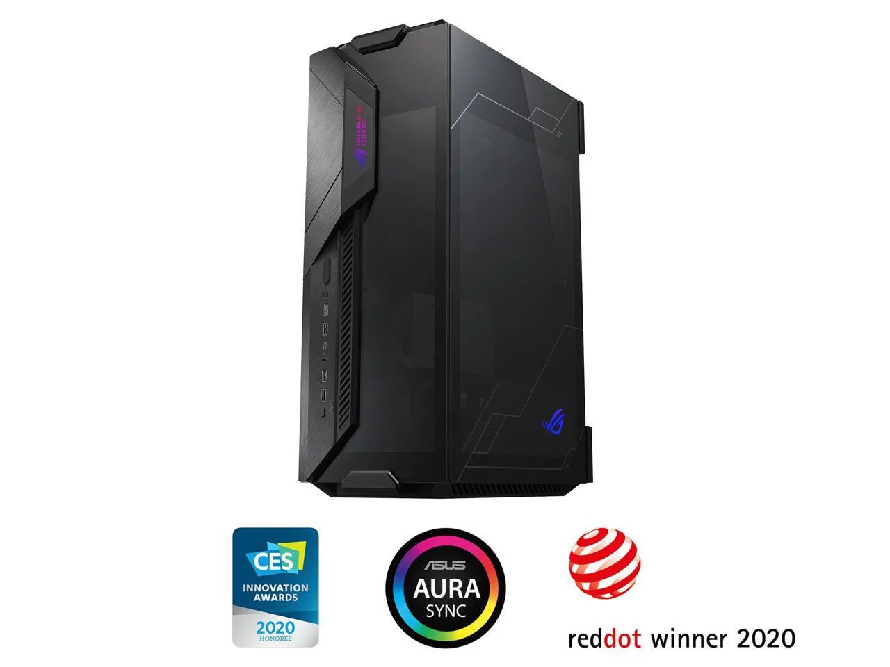 ASUS ROG Z11 Mini-ITX/DTX Mid-Tower PC Gaming Case with Patented 11¡ã Tilt Design, Compatible with ATX Power Supply or a 3-Slot Graphics, Tempered-glass Panels, Front I/O USB 3.2 Gen 2 Type-C, Two USB