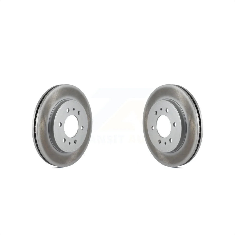 Front Coated Disc Brake Rotors Pair For 2009 Ford F-150 With 6 Lug Wheels KG-100096