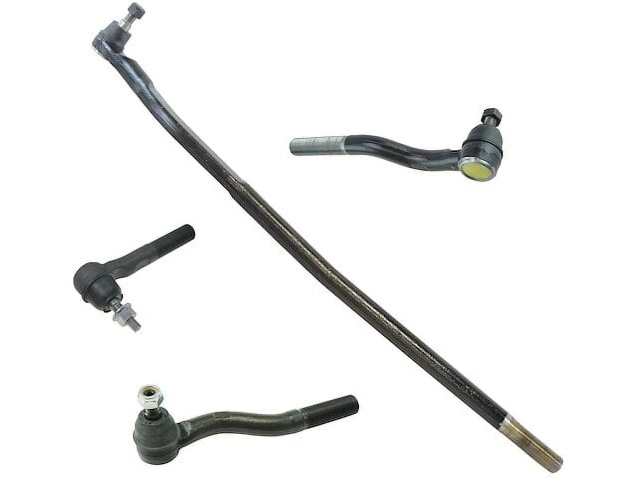 Front Inner and Outer Tie Rod End and Drag Link Kit 4 Piece Set - Compatible with 2007 - 2017 Jeep Wrangler 2008 2009 2010 2011 2012 2013 2014 2015 2016