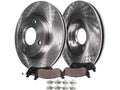 Front Ceramic Brake Pad and Rotor Kit - Compatible with 2008 - 2011 Ford Focus with Rear Drum Brakes 2009 2010