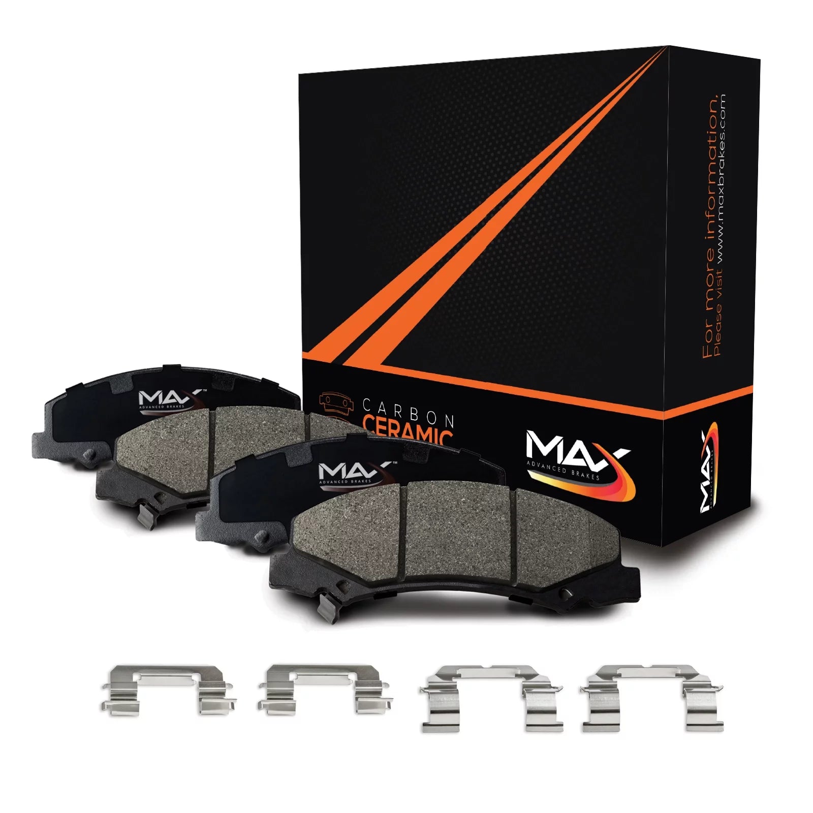 [Front] Max Brakes Carbon Ceramic Pads KT011151 Fits select: 2010 DODGE CHARGER SXT, 2021 DODGE CHARGER